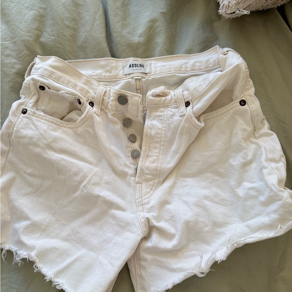 Agolde White Denim  Jean Shorts